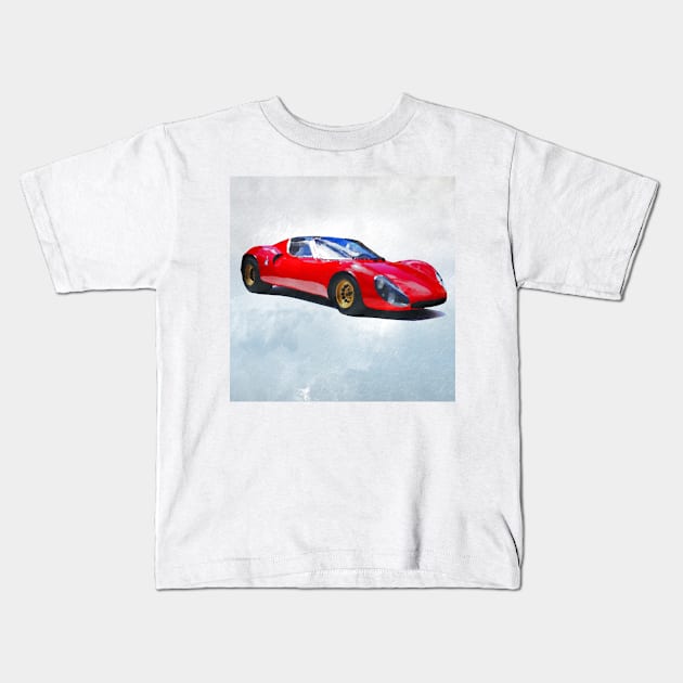 Vintage Alfa Romeo in watercolor Kids T-Shirt by thelazypigeon